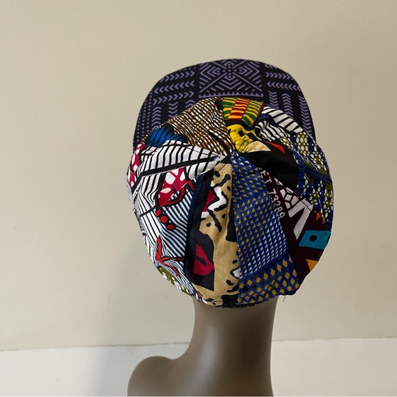 African Print Ankara Patchwork Bohemian Multicolor Handmade Baseball Cap - Picture 3 of 5